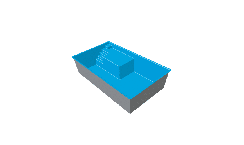 piscine-coque-plage-leucate-3d Modèle Leucate Plage